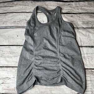 Athleta Ruched Grey Racerback Tank Top Size M